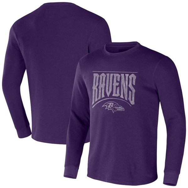 Men's Baltimore Ravens X Darius Rucker Collection Purple Long Sleeve Thermal T-Shirt